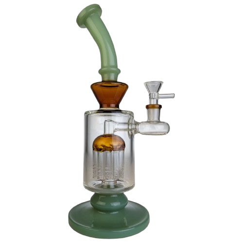 10.5" Double Color Tree Perc Banger Hanger Water Pipe