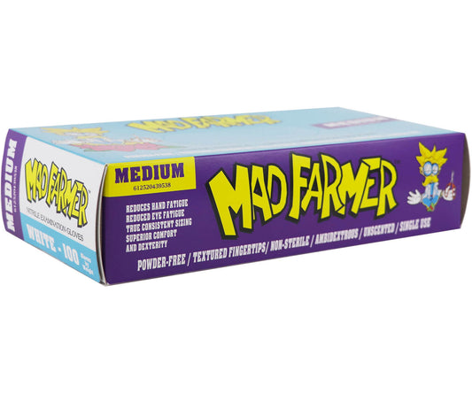 Mad Farmer White Nitrile Horticulture Gloves 100 count