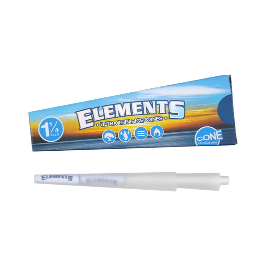 Elements Ultra Thin Rice Cones - 1 1/4 Size Pre Rolled Cones 6 per Pack