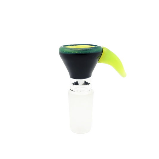 14mm Male Slime Green Rim Bowl Piece with Handle