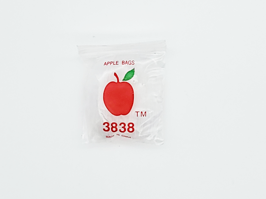 .38" x .38" (3838) Zip Bags, Clear