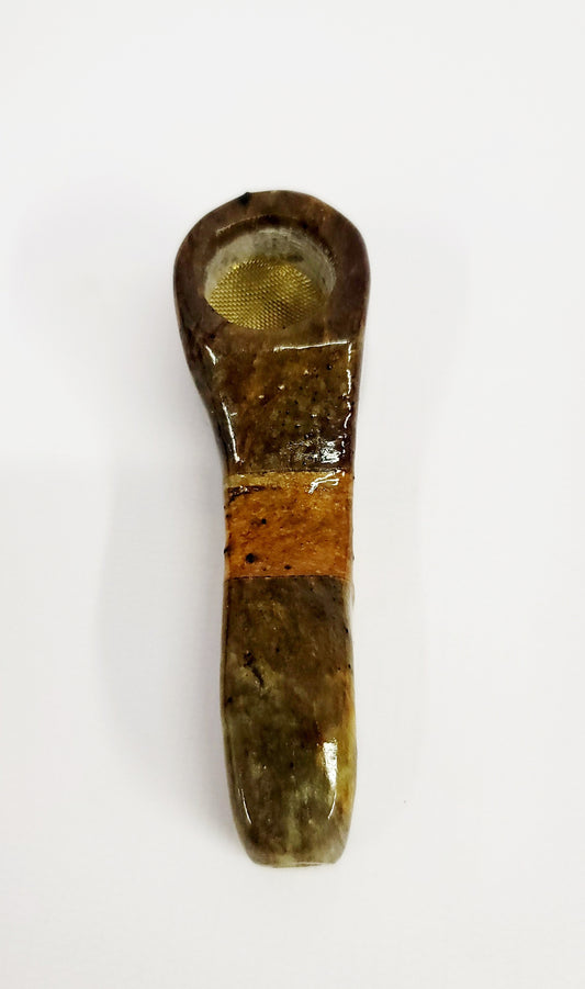 3.5" 3 Tone Stone Hand Pipe by Steve Pugh
