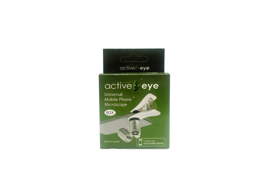 Active Eye Universal Phone Microscope, 60x, with Clamp