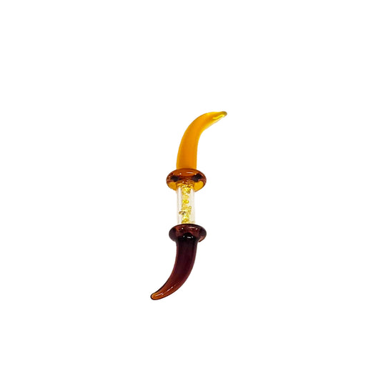 Bull Horn with Diamond Jewels Glass Dabber