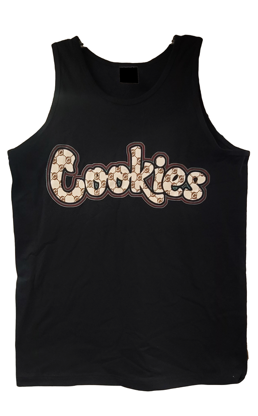 Cookies Gucci Print Logo Men's Black Tank