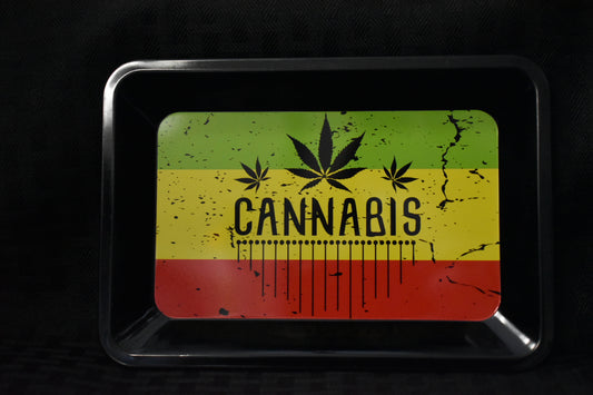 Rasta Cannabis Rolling Tray (7”x5”)