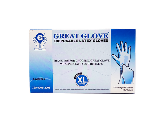 Great Glove - Disposable Latex Gloves (powdered) X-Large 95/box
