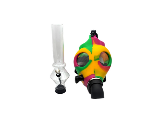 Multicolor Gas Mask with Acrylic Water Pipe
