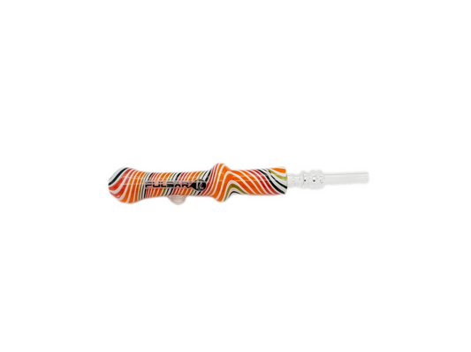 Pulsar Candy Swirl Dab Straw with Marble