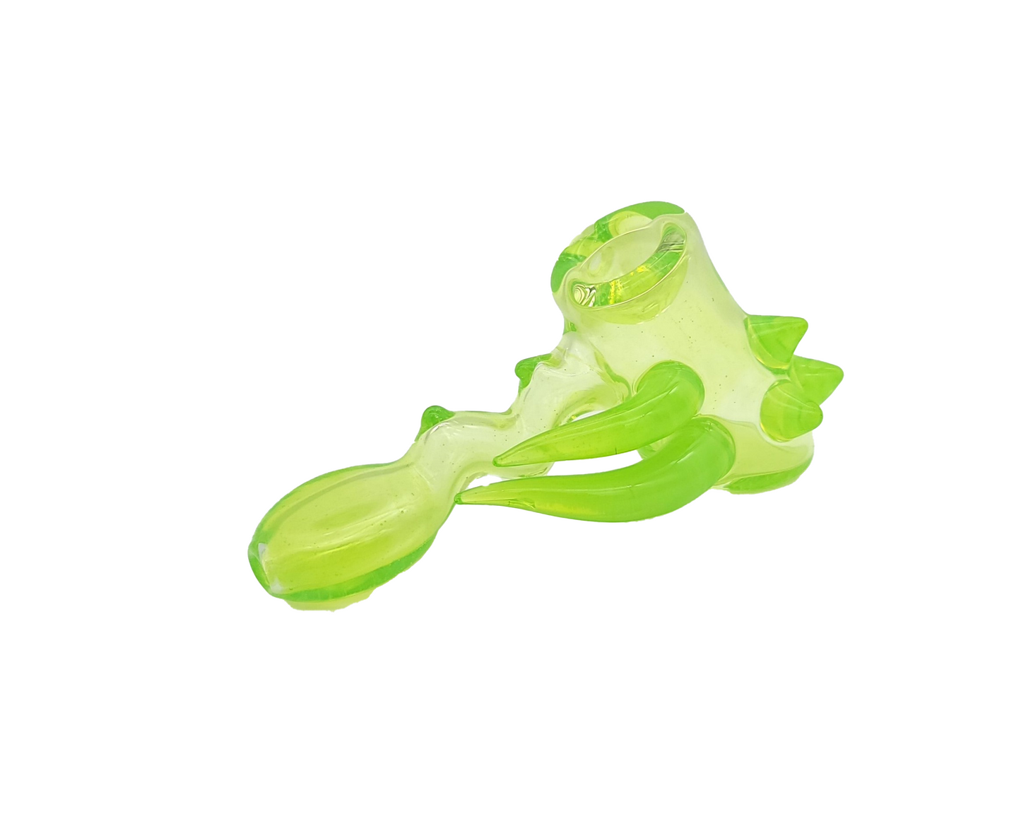 Slime Green U.V. Horned Hammer Head Bubbler by Jeff Cooper