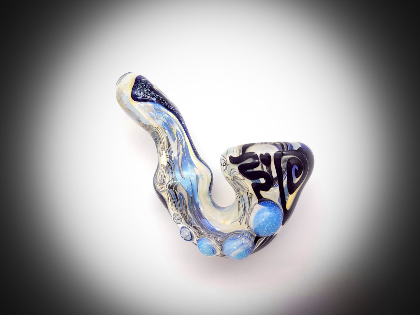 4" Dichro Stripe with Black/White Swirl Sherlock by Jeff Cooper