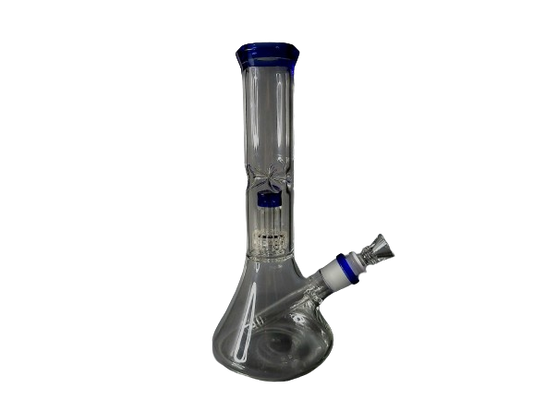 11" Blue Rim Percolator Beaker Water Pipe with Ice Catcher