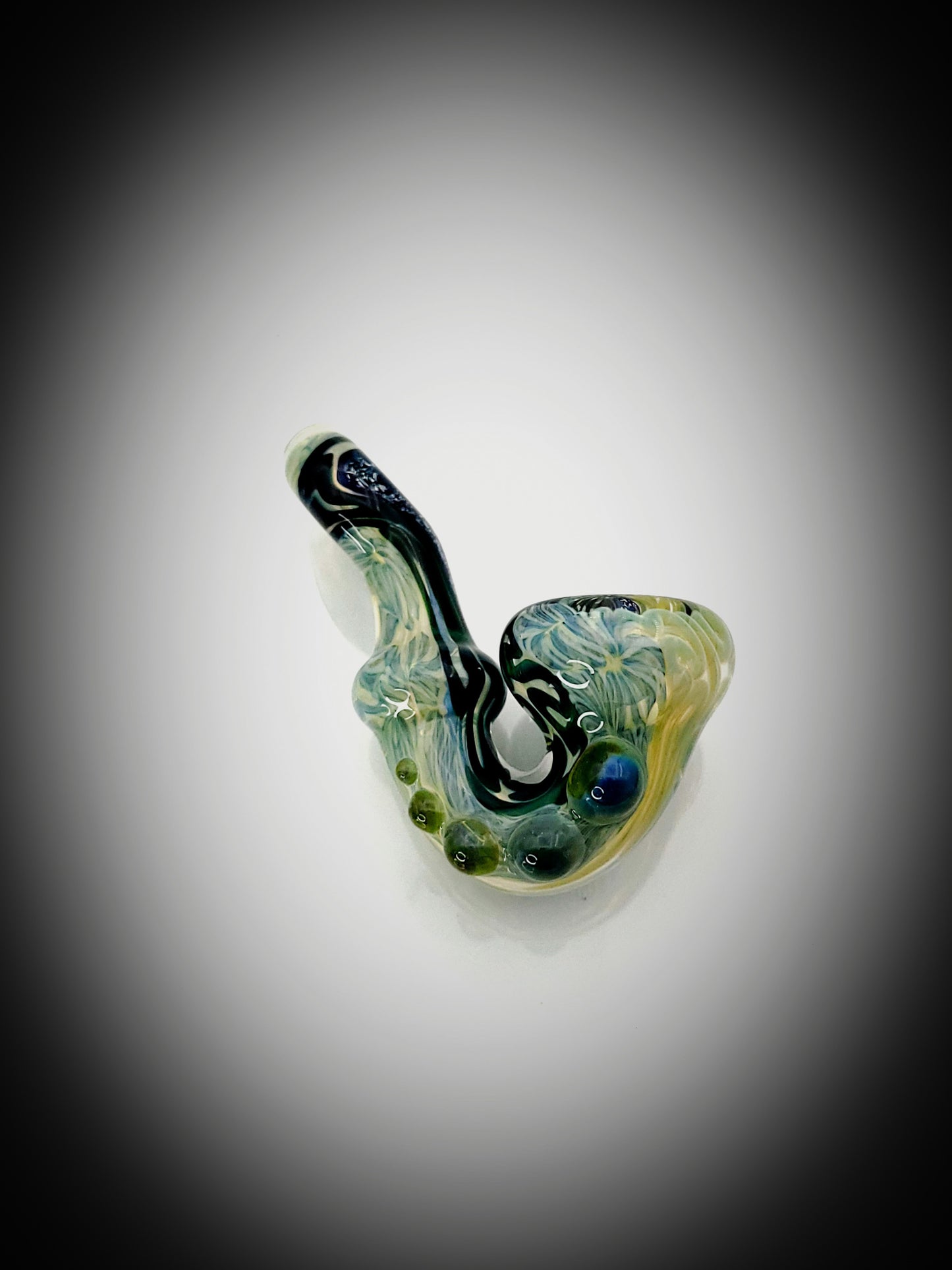 4" Dichro Stripe Green Fumed Swirl Sherlock by Jeff Cooper