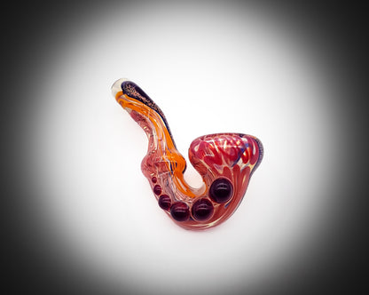 4" Dichro Stripe with Pink/Orange Swirl Sherlock by Jeff Cooper