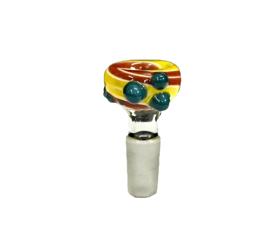 14mm Bubble Swirl Colored Bowl Piece