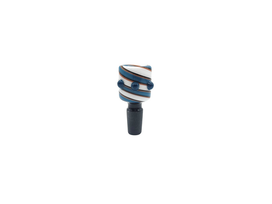 14mm Male USA Color Swirl Black Tube Bowl