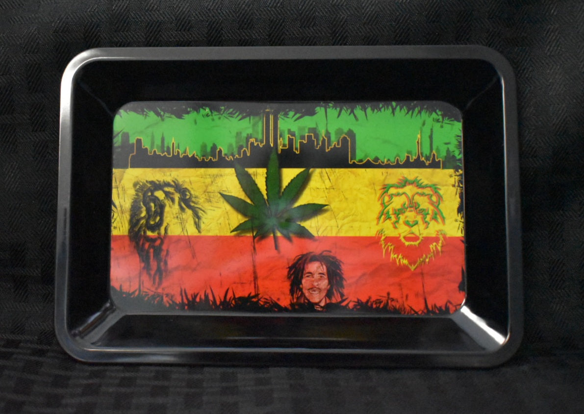 7"x 5" Bob Marley Rasta Rolling Tray