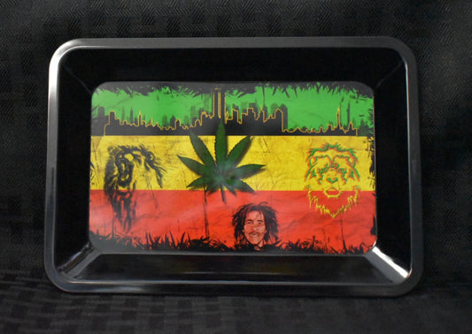 7"x 5" Bob Marley Rasta Rolling Tray