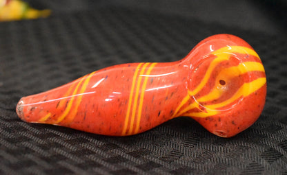 Red Frit with Orange Swirl Spoon