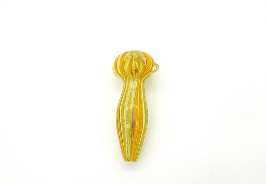 4.5" Yellow Striped Fumed Spoon