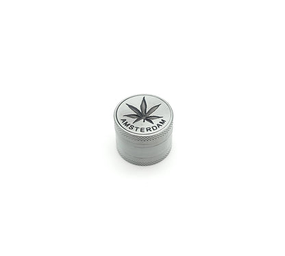 Small 3 Part 30mm with Etched Leaf Grinder