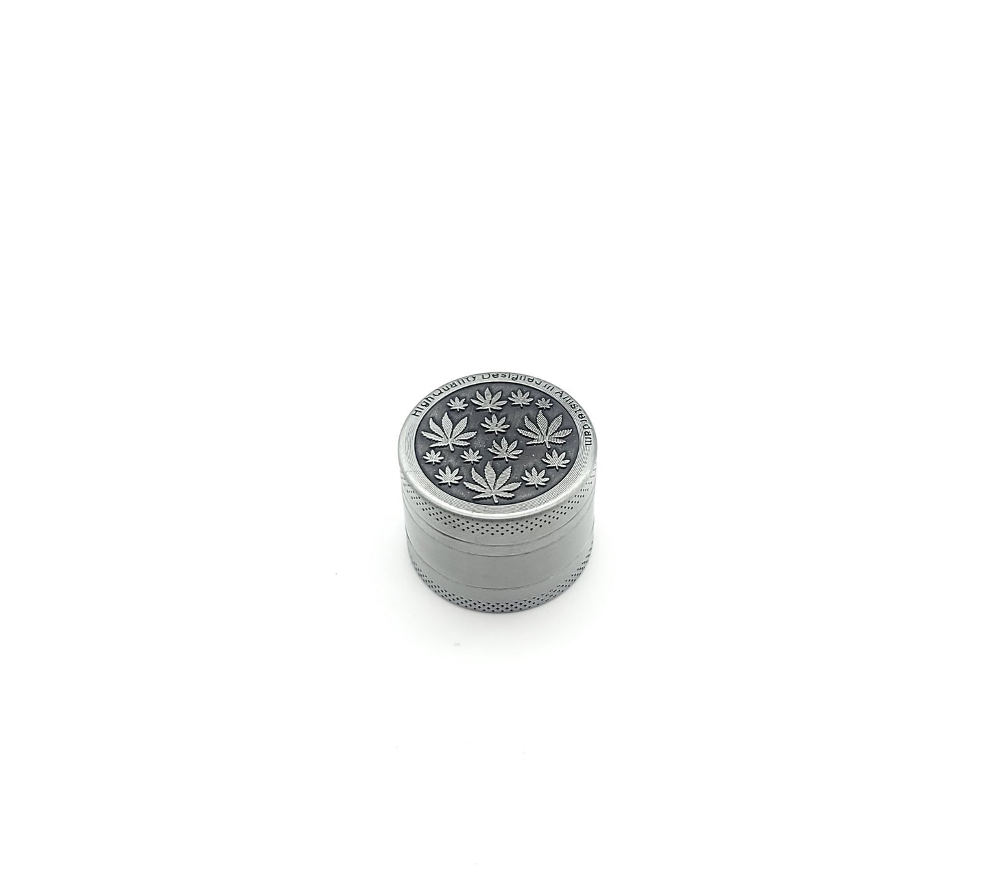 Small 3 Part 30mm with Etched Leaf Grinder