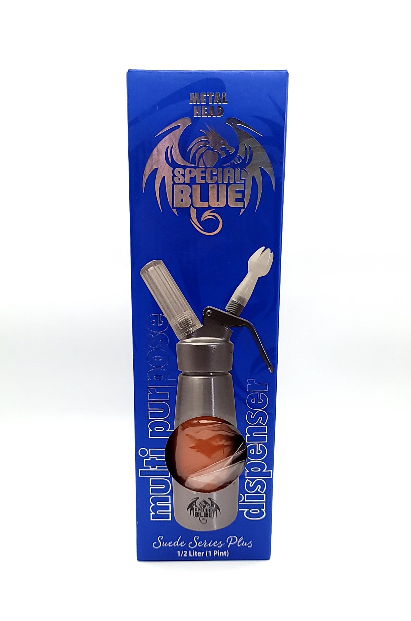 Special Blue - 1/2 Liter ( 1 Pint) Metal Head Cream Dispenser