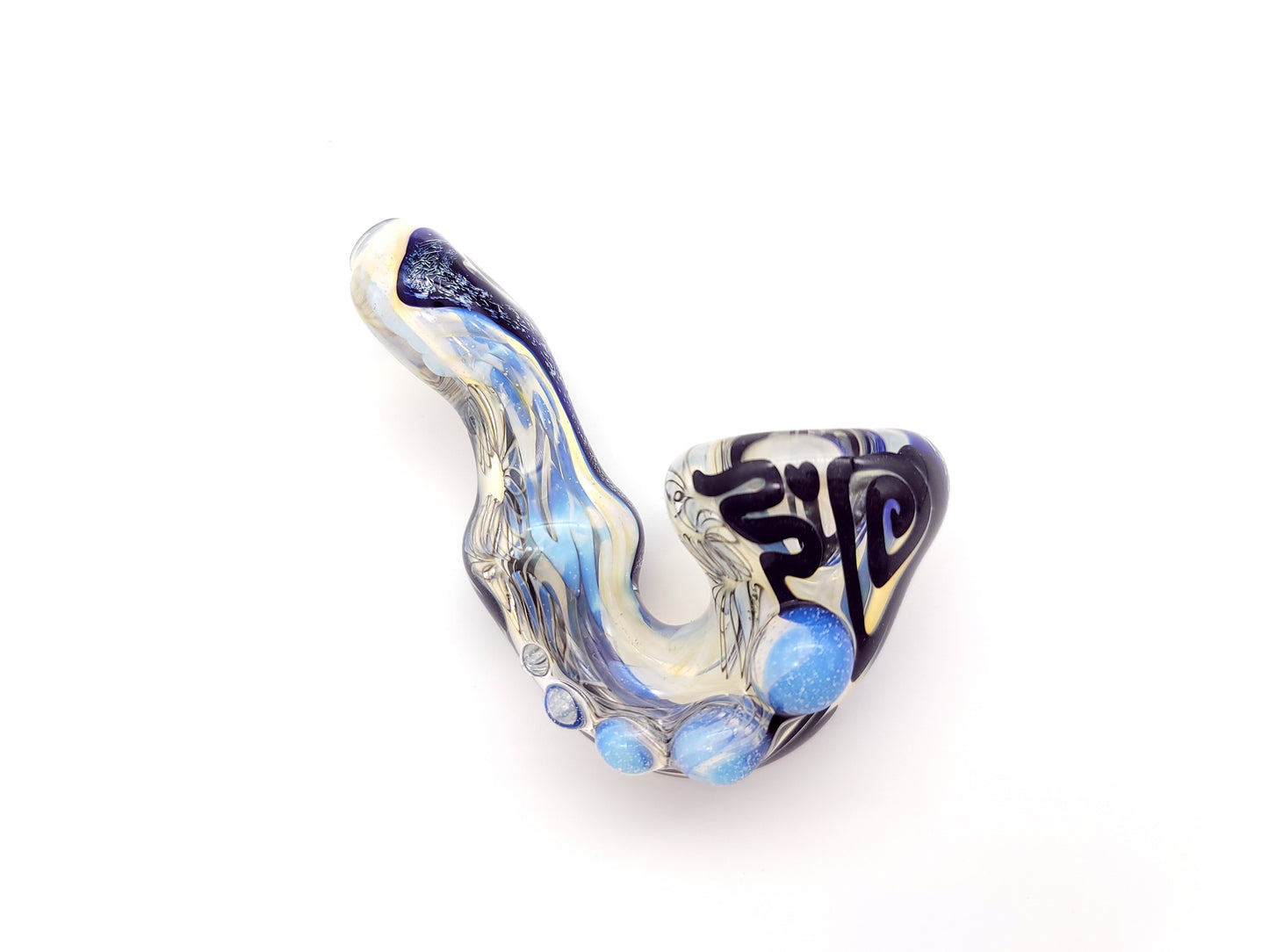 4" Dichro Stripe with Black/White Swirl Sherlock by Jeff Cooper