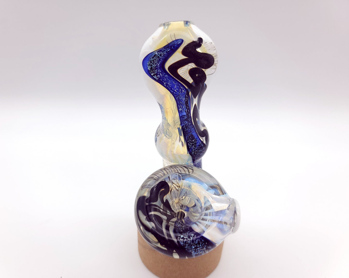 4" Dichro Stripe with Black/White Swirl Sherlock by Jeff Cooper