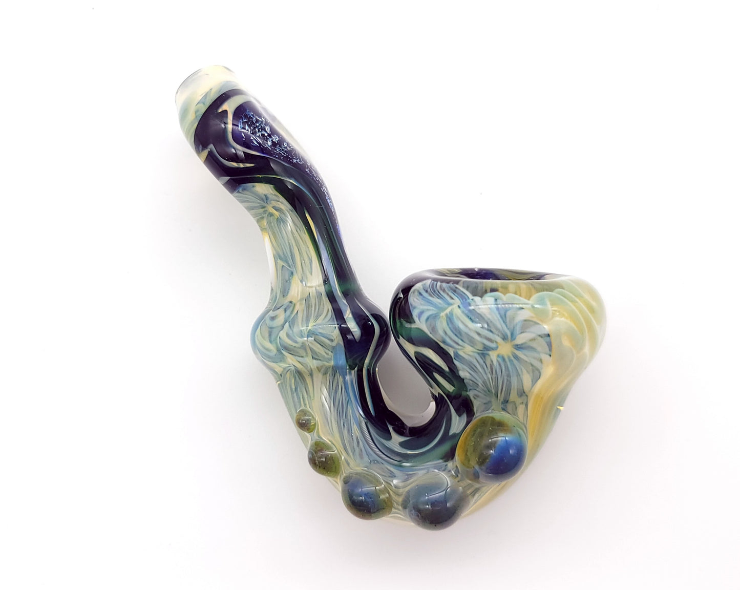 4" Dichro Stripe Green Fumed Swirl Sherlock by Jeff Cooper