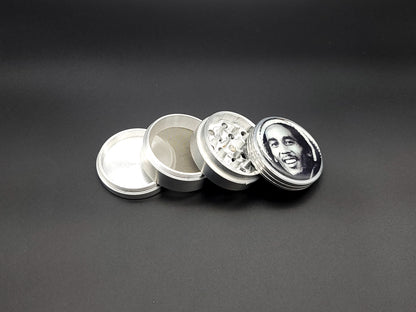 Bob Marley Silver 4-Piece Metal Grinder - Small