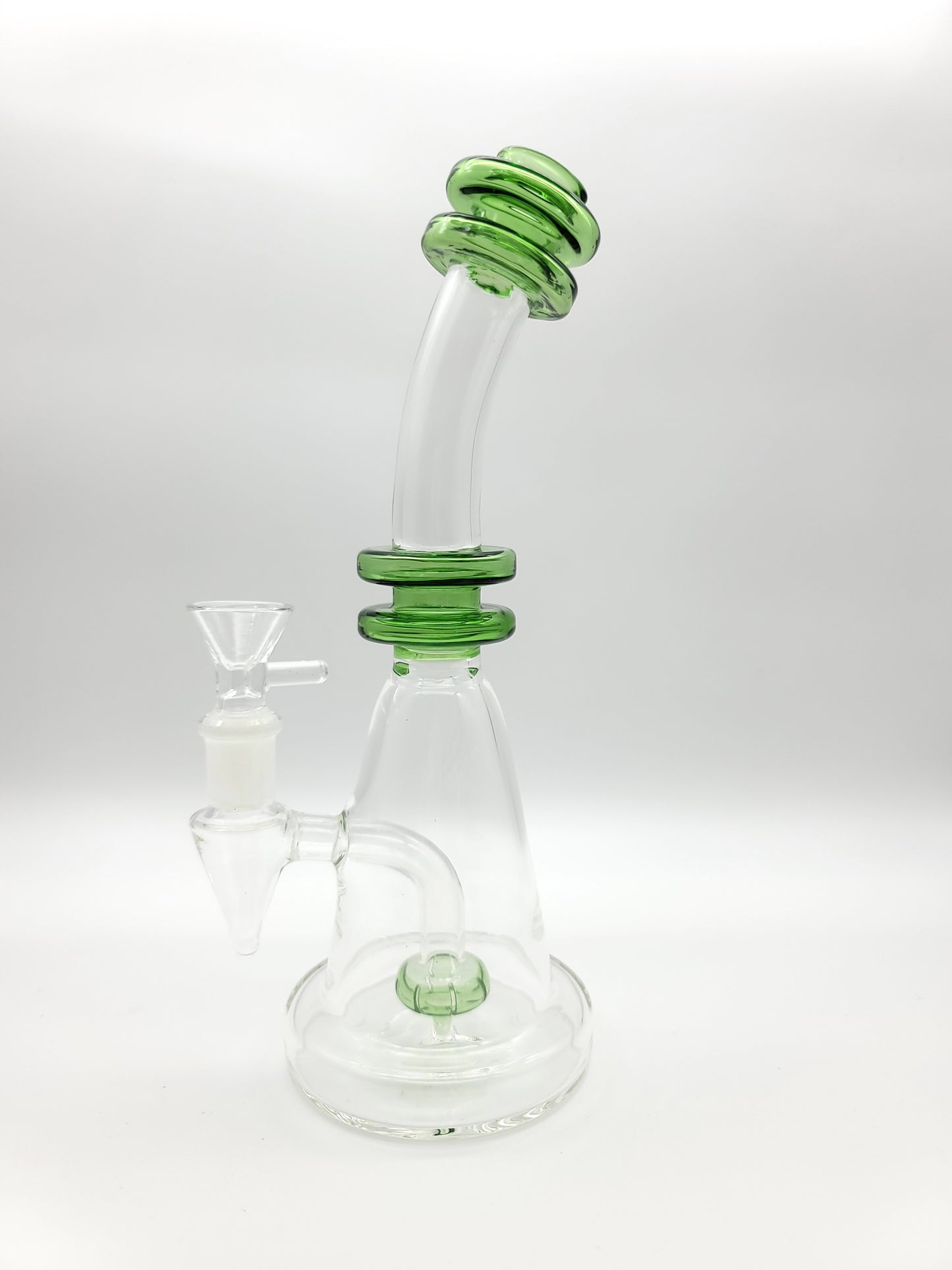 9" Green Rim Dab Rig with Shower Perc