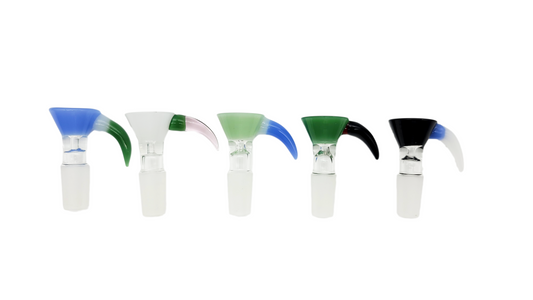 Clover Glass 14mm Male Funnel Bowl Piece with Handle