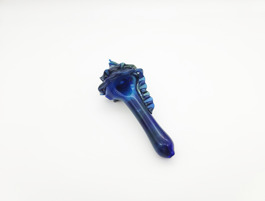 Cobalt Blue Sea Shell Hand Pipes