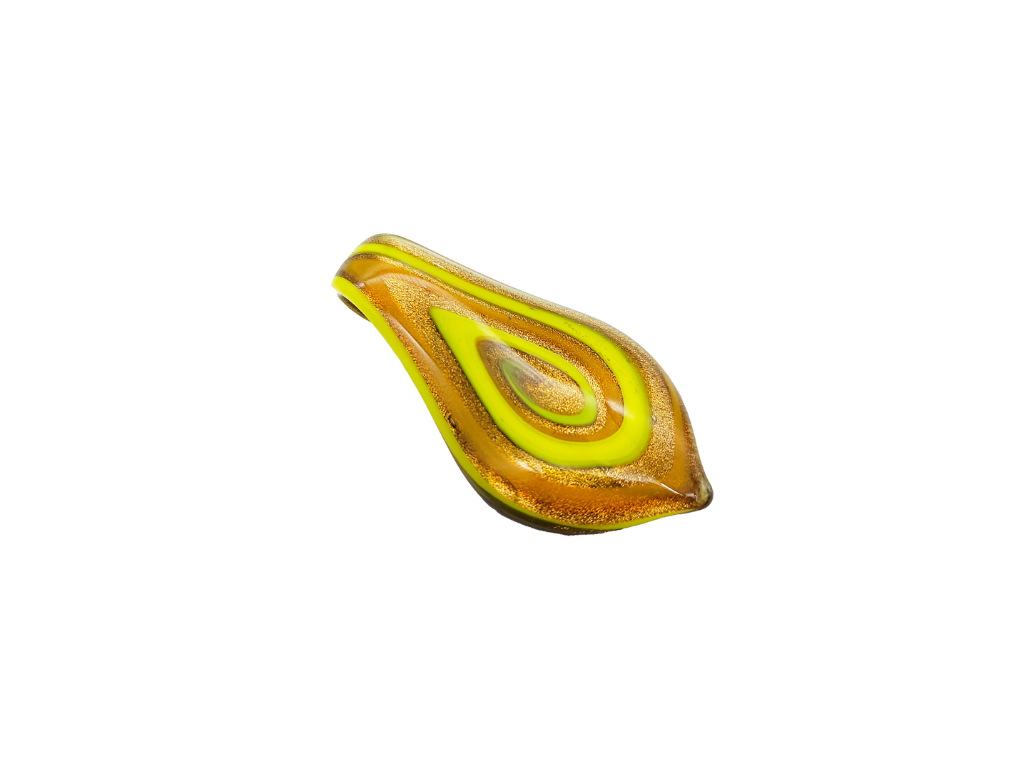 Leaf Drop Lampwork Glass Pendant Necklace