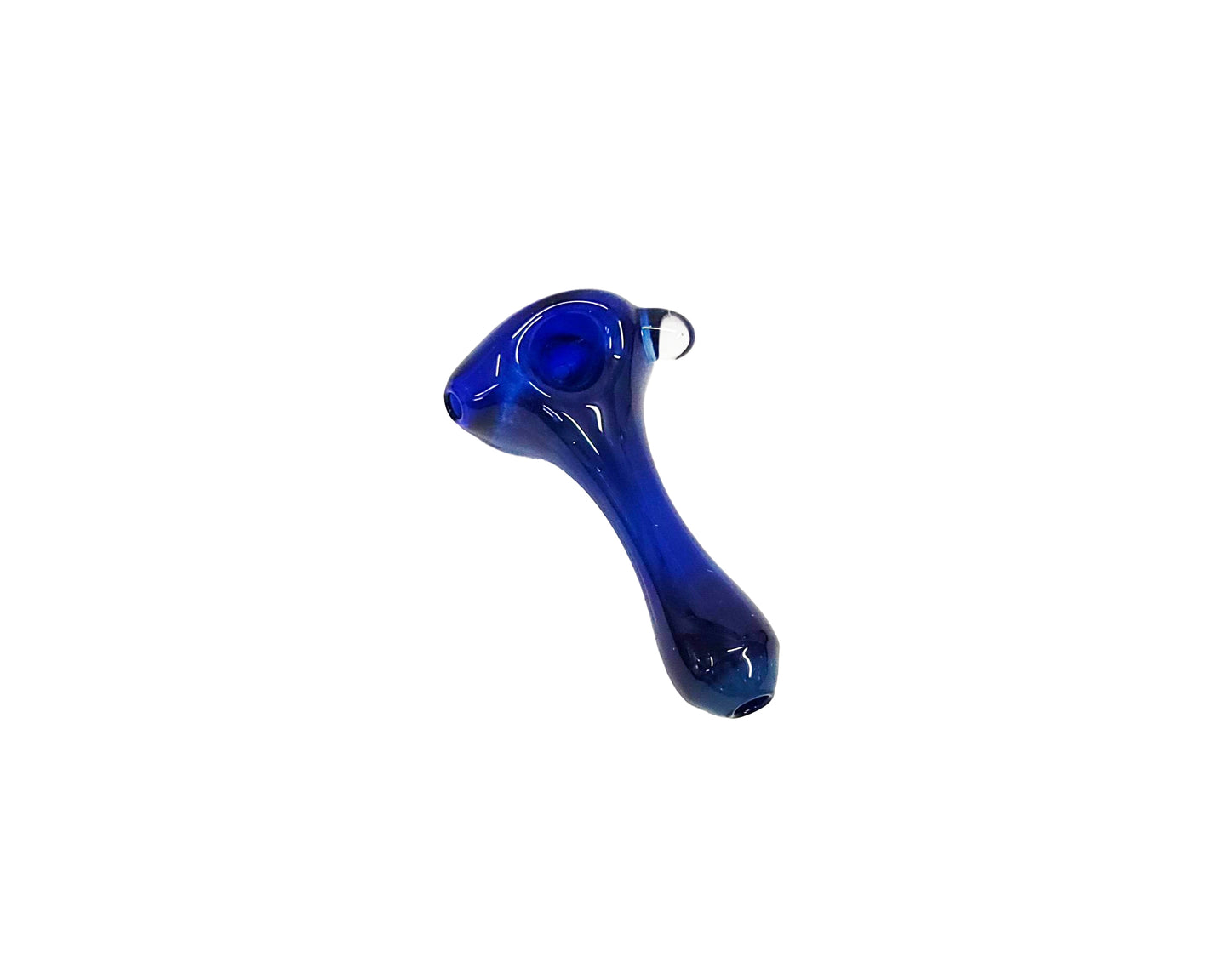 4.5" Galaxy Blue Spoon Pipe with Marble