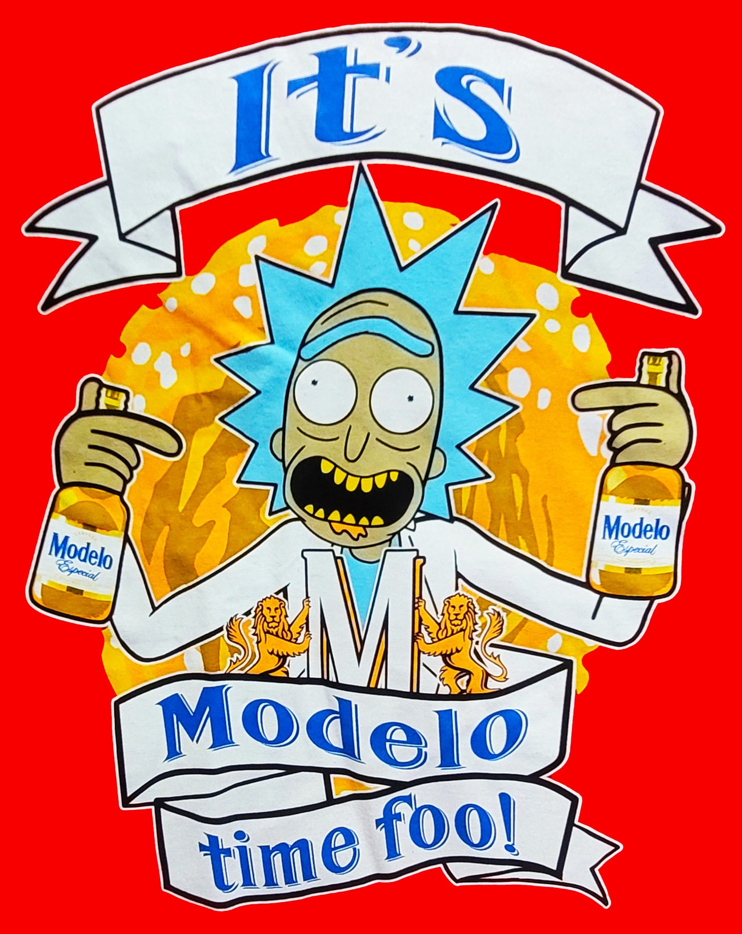 It's Modelo Time Foo, Rick Red T-Shirt (Large)