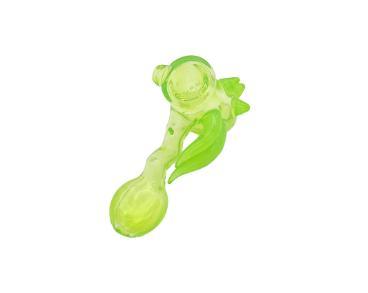 Slime Green U.V. Horned Hammer Head Bubbler by Jeff Cooper